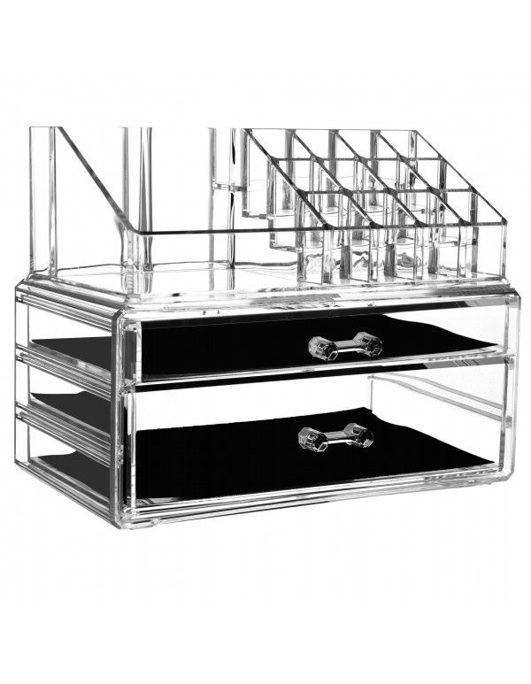 Acrylic drawer cosmetic storage box can be stacked on the dresser lipstick skin care product category shelf