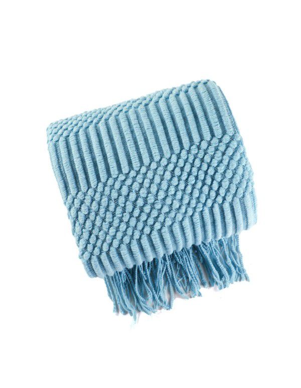 Nordic solid color air conditioning blanket blanket, pineapple sofa blanket, office nap blanket, bed tail blanket, small blanket, decorative blanket
