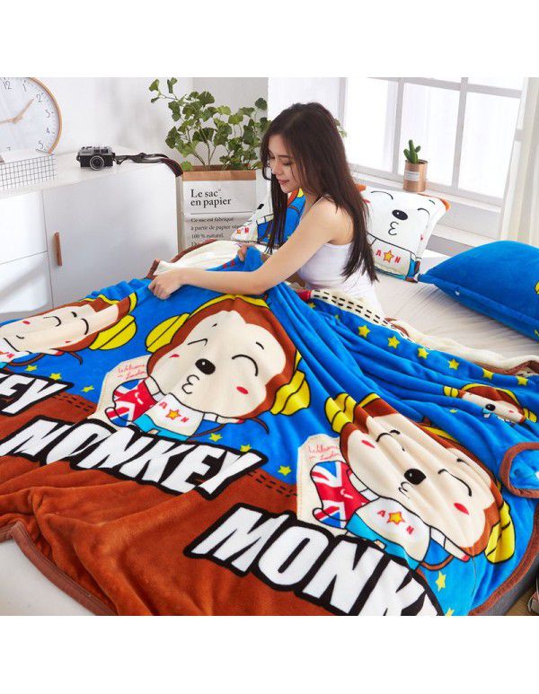new air-conditioned quilt, double-sided woolen blanket cover, thin blanket covered by two people in summer, sleeping in the office at noon