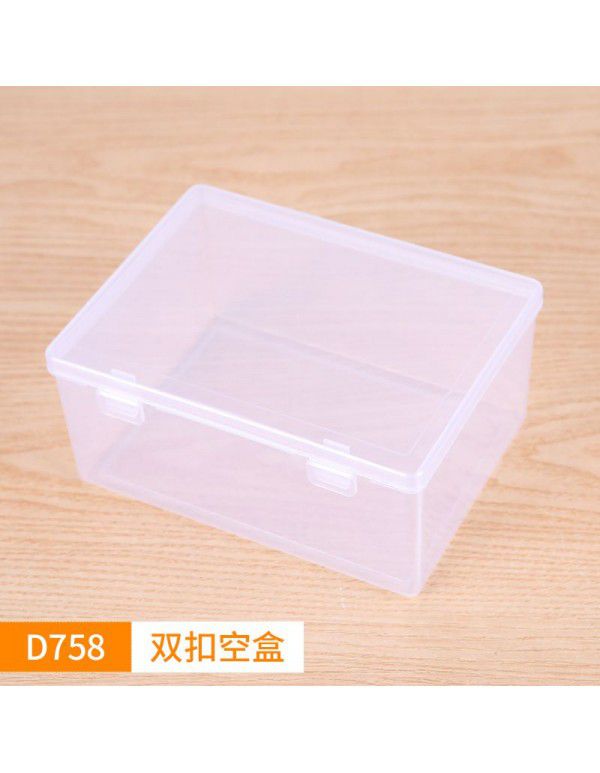 Complete plastic PP double button empty box, transparent plastic storage box with cover, sample display box, jewelry diamond box