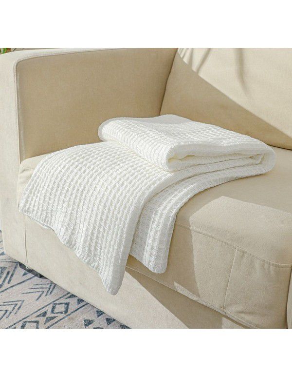New sofa cover blanket blanket knitting blanket in summer Office nap blanket Air conditioning blanket Waffle blanket generation