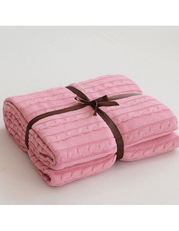Pure cotton blanket, knitting blanket, blanket, bed tail towel, sofa blanket, office nap blanket, towel, air conditioning blanket, summer and autumn