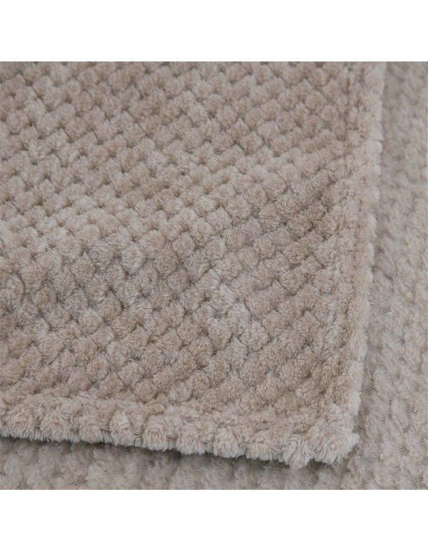 Thickened solid color pineapple lattice sofa blanket flannel blanket coral velvet office air conditioning blanket gift blanket
