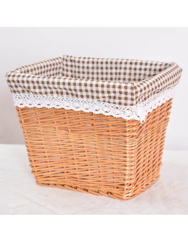 Manufacturer wholesale wicker woven large dirty clothes storage basket household toys sundries storage basket square rattan woven storage basket