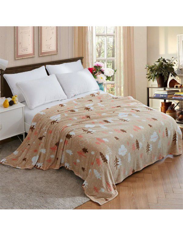 Factory price Wholesale flannel blanket coral wool bed sheet yoga cover blanket flannel gift air conditioning blanket