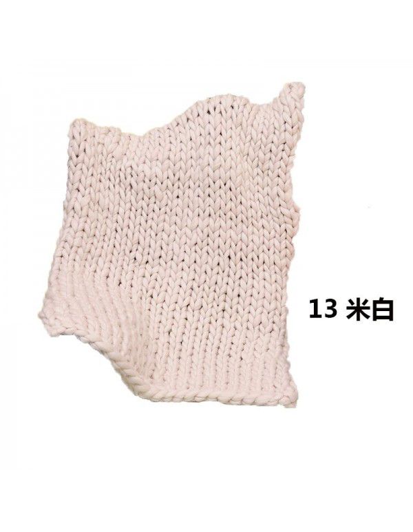 Cross border supply Thumb coarse wool blanket blanket blanket wool hand woven Iceland blanket acrylic blanket wholesale