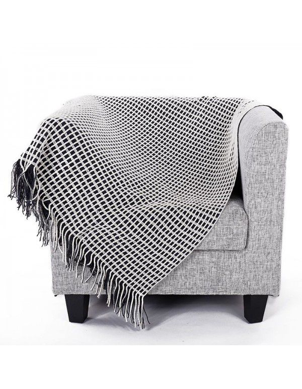 Nordic sofa cover blanket knitting blanket foreign trade blanket waffle blanket fringes scarf lunch break blanket 