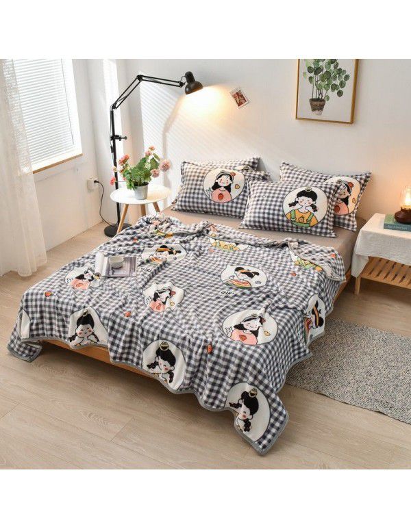 Small blanket leg covering blanket blanket thin summer blanket summer nap blanket blanket winter thickened coral blanket