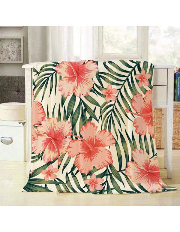 DIY blanket creative autumn and winter warm sofa cover blanket high-definition digital printing double-sided flannel air conditioning blanket