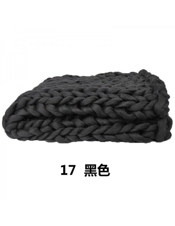 Cross border supply Thumb coarse wool blanket blanket blanket wool hand woven Iceland blanket acrylic blanket wholesale