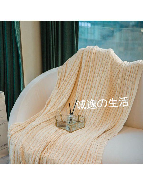 Pure cotton blanket, knitting blanket, blanket, bed tail towel, sofa blanket, office nap blanket, towel, air conditioning blanket, summer and autumn