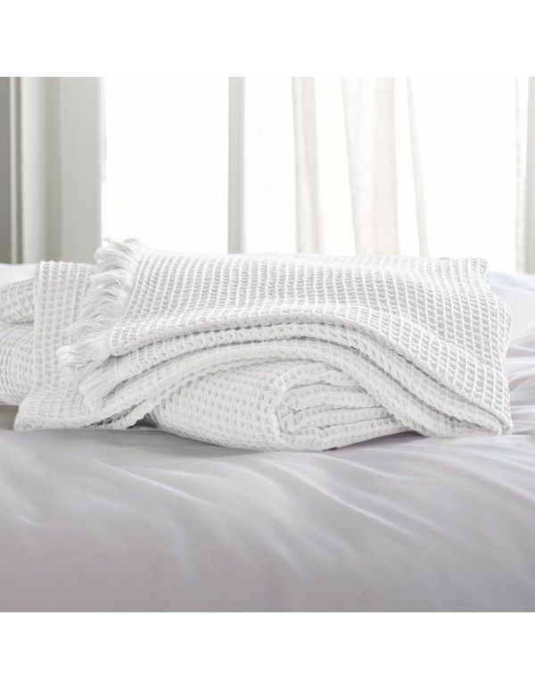 Spring and summer cotton waffle solid color blanket American blanket bedding blanket office sofa nap casual blanket