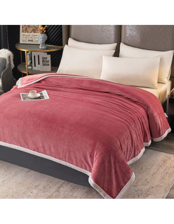 New flannel milk wool blanket, bed making, single blanket, noon sleeping, office blanket, student single dormitory blanket