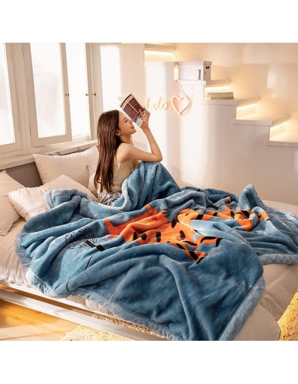 Wholesale blanket thickened double-layer winter raschel blanket single person double cartoon children's double-sided blanket