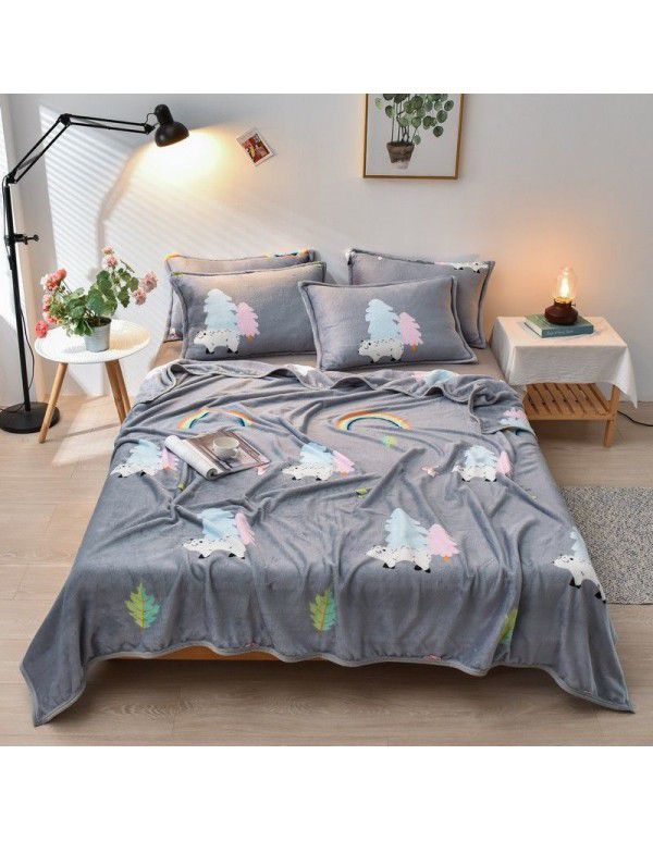 Small blanket leg covering blanket blanket thin summer blanket summer nap blanket blanket winter thickened coral blanket