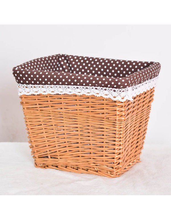 Manufacturer wholesale wicker woven large dirty clothes storage basket household toys sundries storage basket square rattan woven storage basket