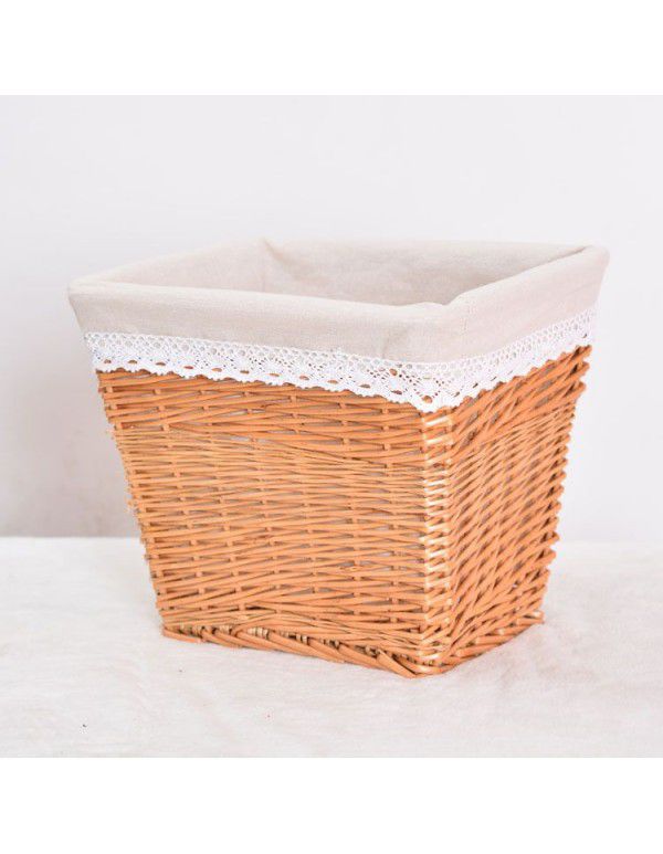 Manufacturer wholesale wicker woven large dirty clothes storage basket household toys sundries storage basket square rattan woven storage basket