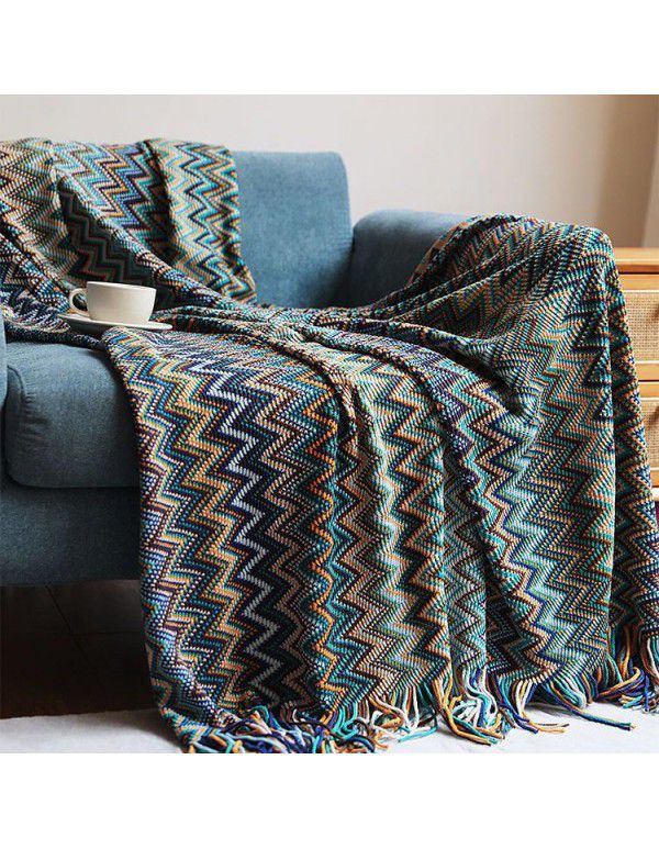 Bohemian sofa blanket blanket blanket knitting blanket office nap blanket air conditioning blanket hotel linen