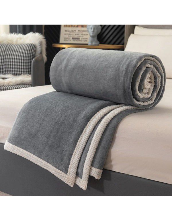 New flannel milk wool blanket, bed making, single blanket, noon sleeping, office blanket, student single dormitory blanket