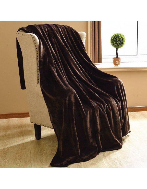 Solid flannel blanket winter coral blanket thickened warm bed sheet small blanket single double sofa blanket