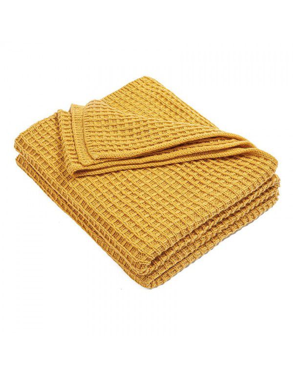 New sofa cover blanket blanket knitting blanket in summer Office nap blanket Air conditioning blanket Waffle blanket generation