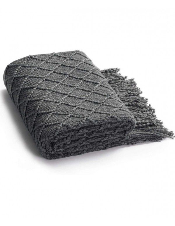  diamond shaped sofa blanket blanket bed tail blanket knitting cross-border blanket air conditioning blanket tassel nap blanket blanket