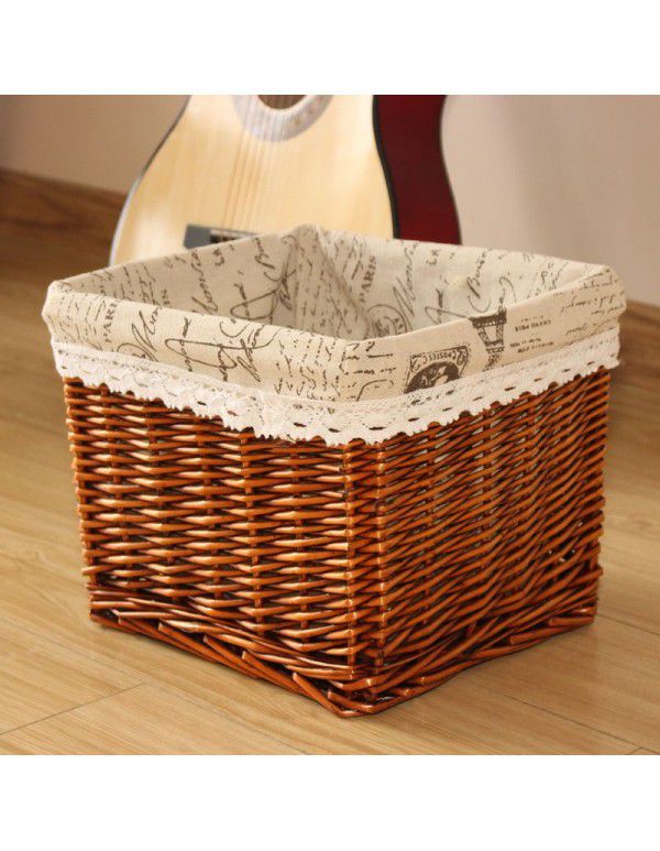 Manufacturer wholesale wicker woven large dirty clothes storage basket household toys sundries storage basket square rattan woven storage basket