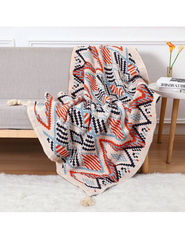 Bohemian blanket Knitted sofa blanket Cover blanket Office lunch break nap Air conditioning blanket Woolen blanket Small blanket wholesale