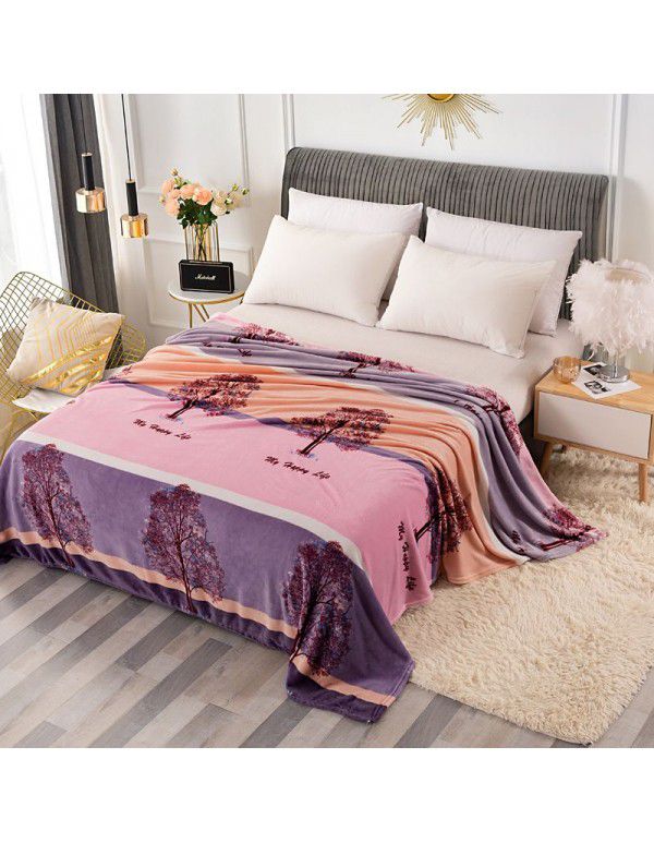 Factory price Wholesale flannel blanket coral wool bed sheet yoga cover blanket flannel gift air conditioning blanket