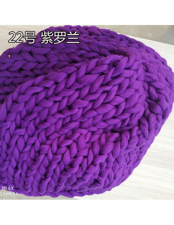 Cross border supply Thumb coarse wool blanket blanket blanket wool hand woven Iceland blanket acrylic blanket wholesale