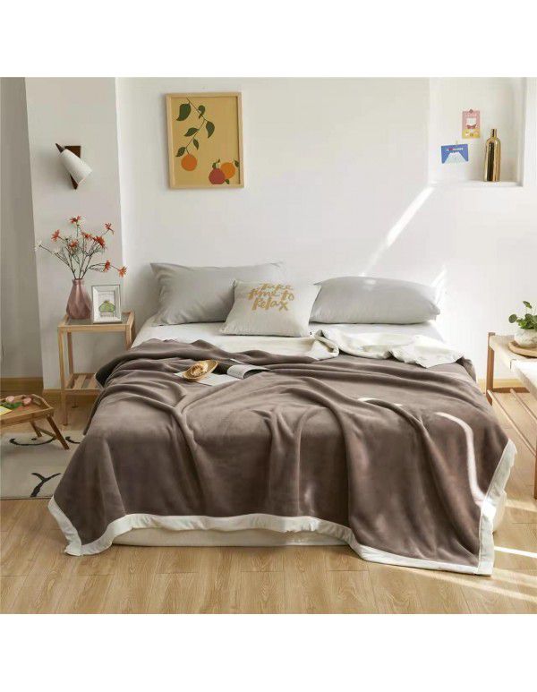 Spot modern simple blanket milk wool blanket flannel blanket winter blanket thickened blanket bed blanket