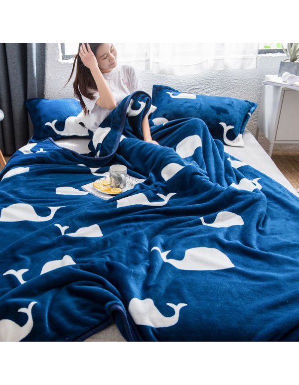 new air-conditioned quilt, double-sided woolen blanket cover, thin blanket covered by two people in summer, sleeping in the office at noon