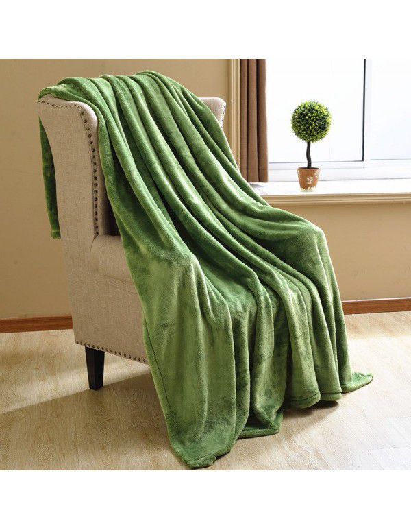Solid flannel blanket winter coral blanket thickened warm bed sheet small blanket single double sofa blanket