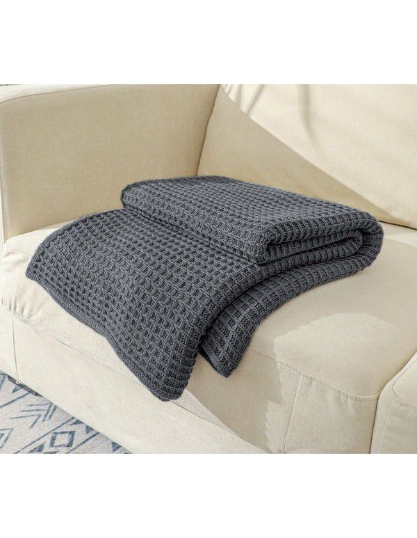 New sofa cover blanket blanket knitting blanket in summer Office nap blanket Air conditioning blanket Waffle blanket generation