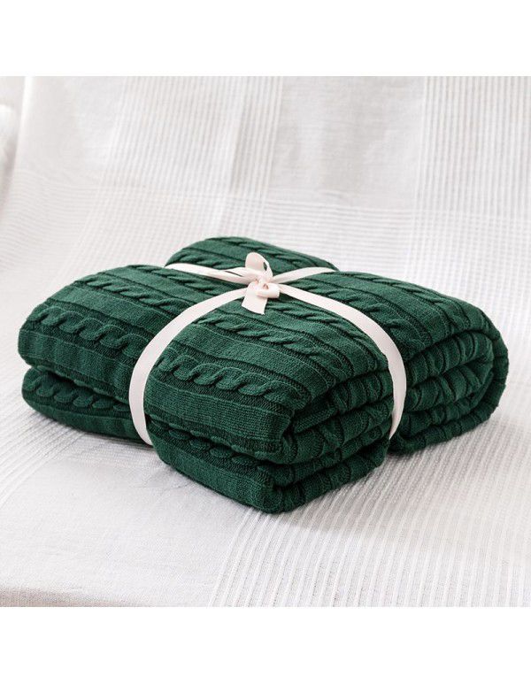 Cotton blanket, quilt, office sofa, small blanket, noon sleeping towel blanket, knitting, leisure blanket, coarse wool knitting