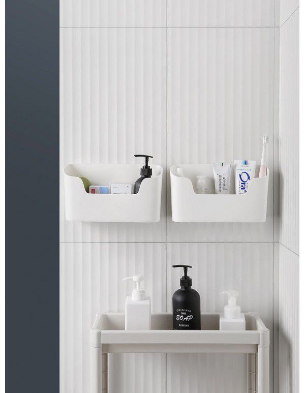 Wall mounted storage box Storage box Kitchen bathroom bathroom sundries plastic punch free storage box