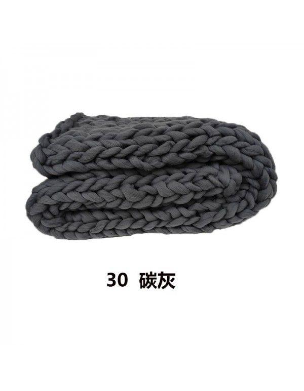 Cross border supply Thumb coarse wool blanket blanket blanket wool hand woven Iceland blanket acrylic blanket wholesale