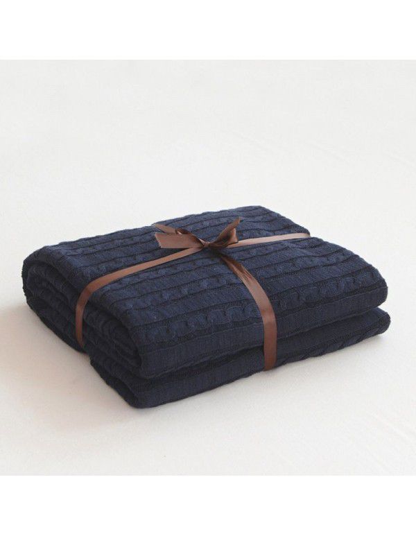 Pure cotton blanket, knitting blanket, blanket, bed tail towel, sofa blanket, office nap blanket, towel, air conditioning blanket, summer and autumn