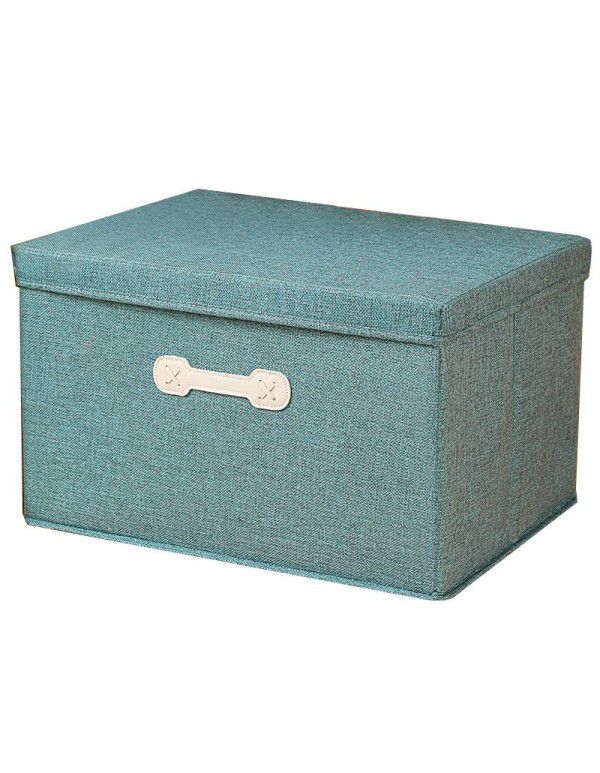 Cotton and linen folding storage box with thickened cover, drawer type storage box, Japanese storage box