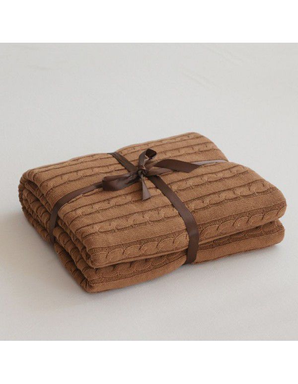 Pure cotton blanket, knitting blanket, blanket, bed tail towel, sofa blanket, office nap blanket, towel, air conditioning blanket, summer and autumn