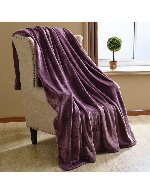 Solid flannel blanket winter coral blanket thickened warm bed sheet small blanket single double sofa blanket