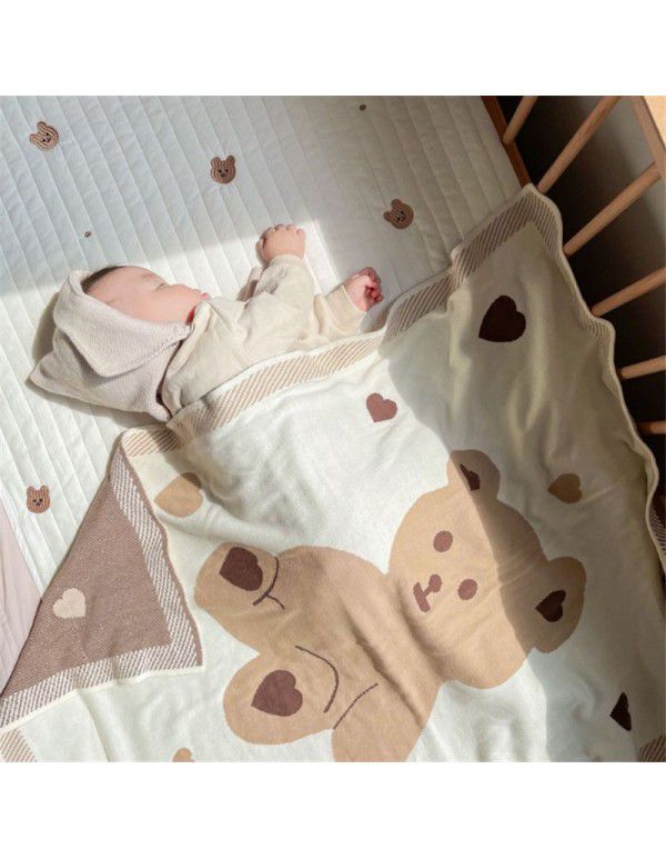 INS Explosion Nordic Creative Children's Bear Blanket Knitted Blanket Home for Newborn Baby