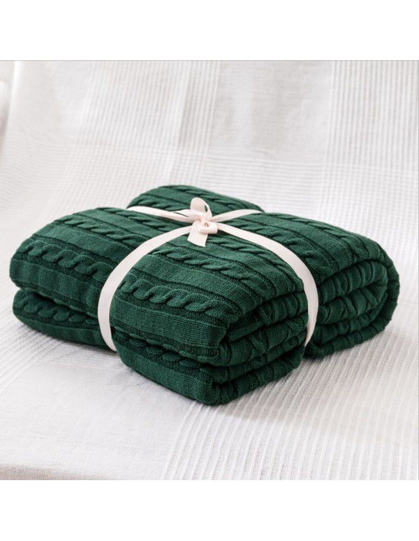 Pure cotton blanket, knitting blanket, blanket, bed tail towel, sofa blanket, office nap blanket, towel, air conditioning blanket, summer and autumn