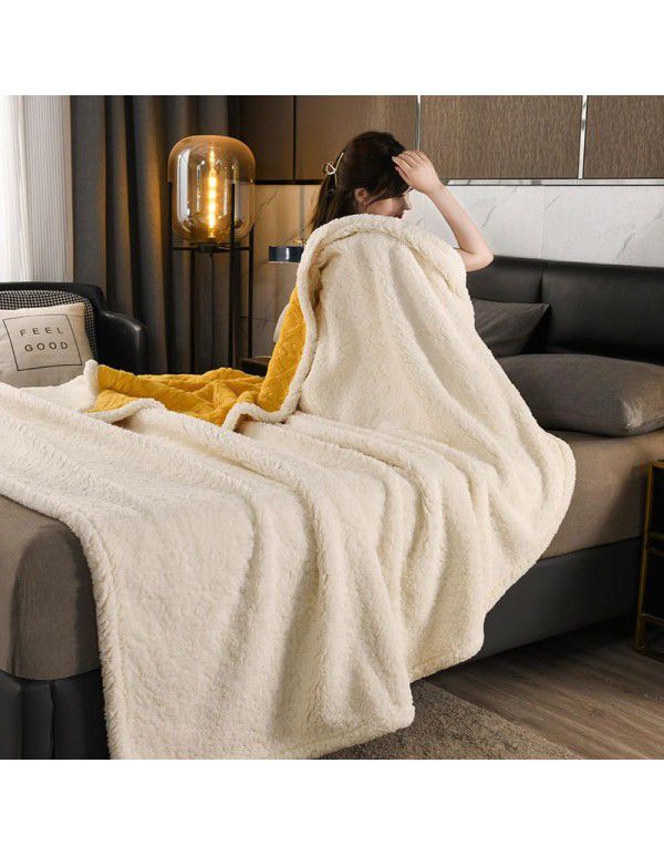Tuff pile blanket 2022 new AB version cloud soft lamb wool double-layer blanket office sofa air conditioning blanket