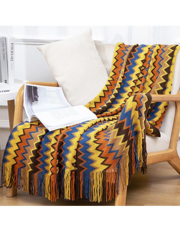 Bohemian sofa blanket blanket knitting blanket summer office air conditioner lunch break nap blanket bed tail blanket