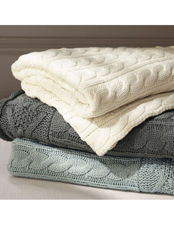 Pure cotton blanket, knitting blanket, blanket, bed tail towel, sofa blanket, office nap blanket, towel, air conditioning blanket, summer and autumn