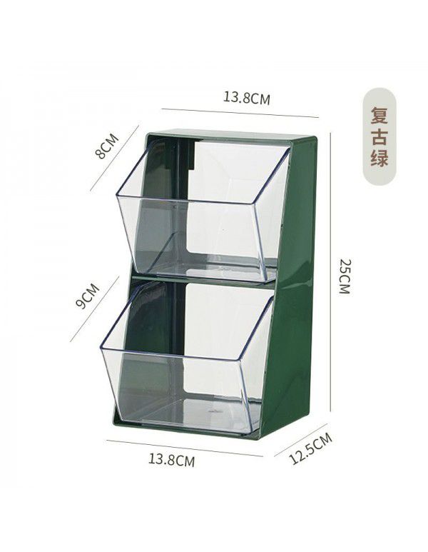 New light luxury desktop dust-proof milk tea instant bag sorting rack Multi layer office tea coffee tea bag storage box