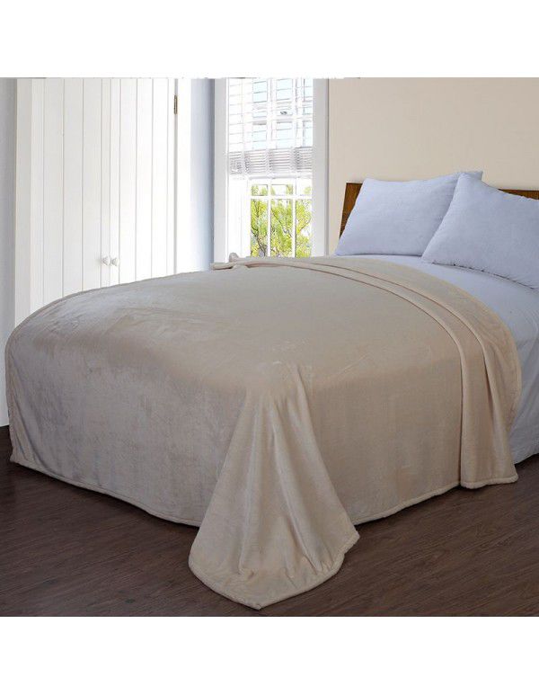 Solid flannel blanket winter coral blanket thickened warm bed sheet small blanket single double sofa blanket