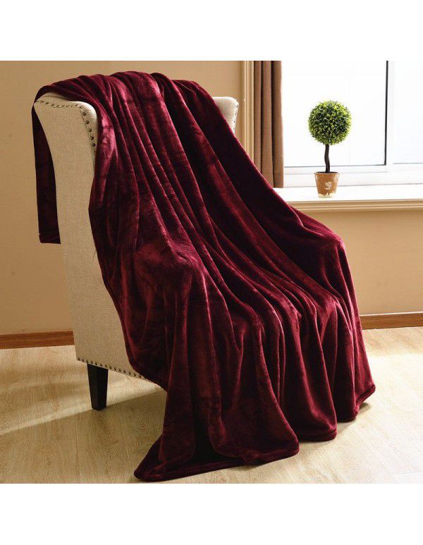 Solid flannel blanket winter coral blanket thickened warm bed sheet small blanket single double sofa blanket