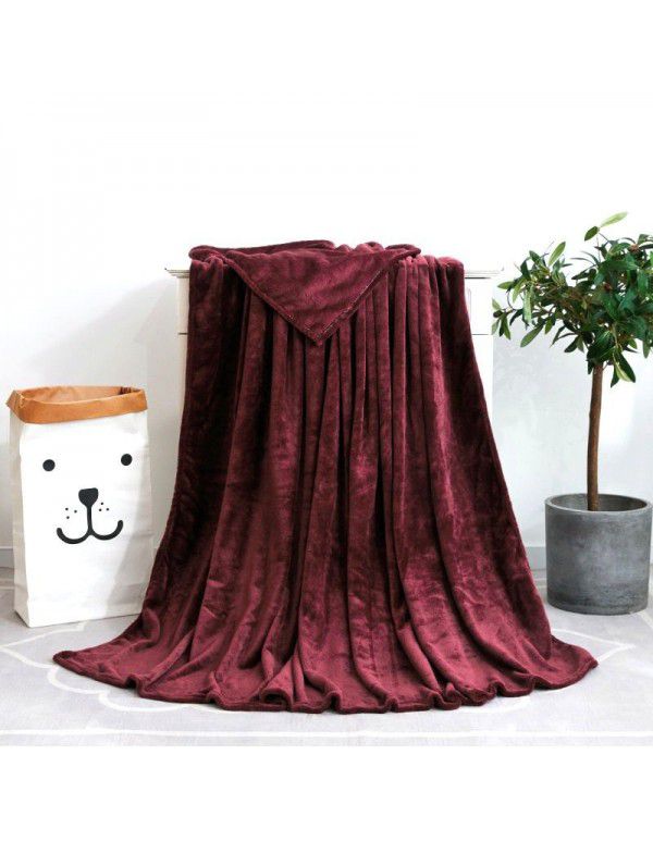 Factory price Wholesale flannel blanket coral wool bed sheet yoga cover blanket flannel gift air conditioning blanket